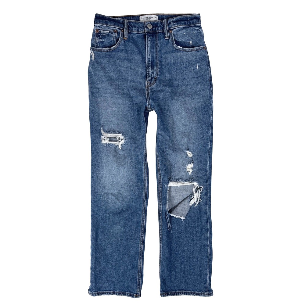 Abercrombie Ankle Straight Jeans 27 4 High Rise 90s Mall Vibes Grunge Retro A&F